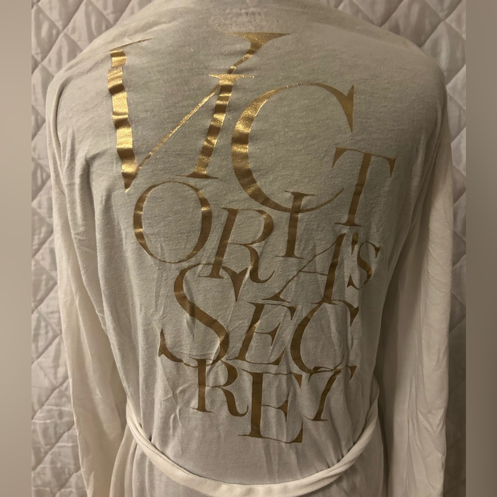 Victoria's Secret White and Gold Robe